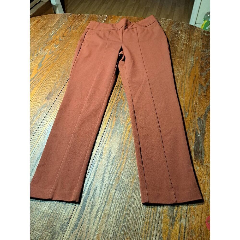 Small Chicos Size 0.5 Short So Slimming Brown Orange Elastic Waist Pull On Pants